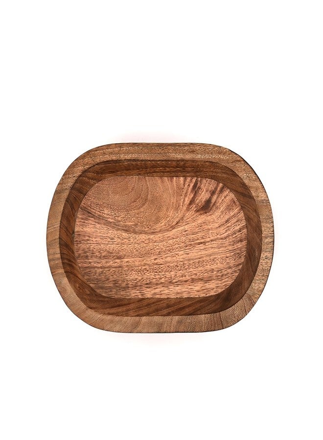 BHAVATU Decorative Bowl Mango Wood Hand Carved Home Decor for Dining Table Centerpiece Bowl for Table (10" x 6" x 2") - Image 3